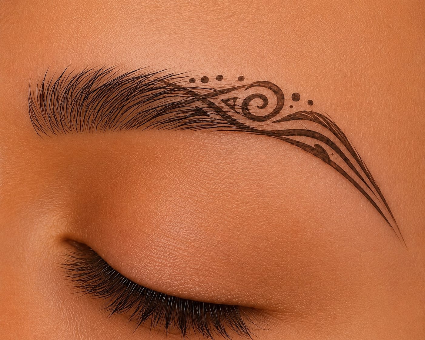 Eyebrow tattoo with powder technique – naturally shaped brows at Dark Tattoos Sweden