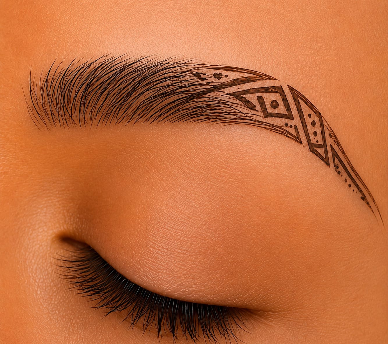 Eyebrow tattoo with soft shading – well-shaped brows at Dark Tattoos Sweden